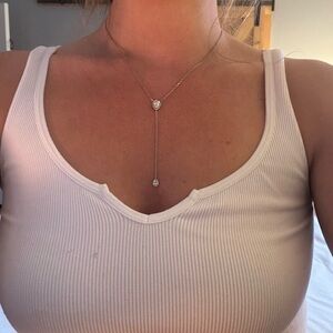 Gorgeous Sterling Silver Necklace with Teardrop Pendant